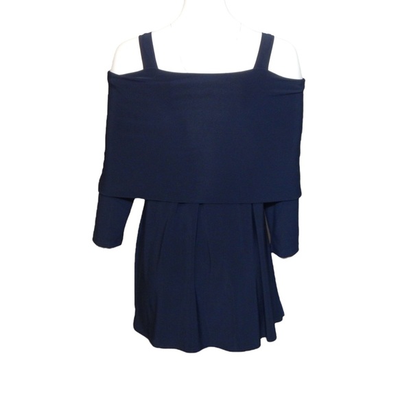 Sympli Uptown Tunic Dark Navy Blue Women’s Size 8 Cold Shoulder Jersey Knit Top - Picture 3 of 6